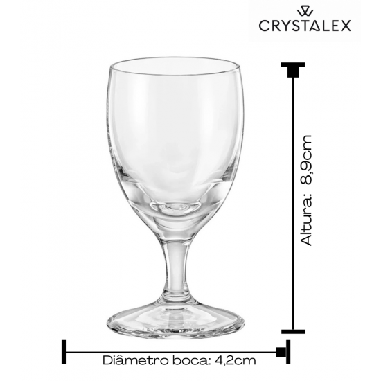 Taça 50ml Para Licor Praline Em Cristal Ecológico 8,9cm